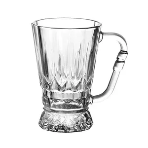 165ml Classical Pasabache Engraved Small Irish Glass Tea Coffee Mug Dessert Milkshake Cup With Handle China Glassware Factory