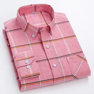 Camicie a maniche lunghe in cotone 100% Oxford per gli uomini <span class=keywords><strong>vestiti</strong></span> <span class=keywords><strong>neri</strong></span> a righe di design a quadri Casual traspiranti per la primavera per gli uomini Casual - Product Image 3