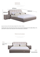 93275 Quanu Matériaux sains Lit doux confortable Dernier lit Queen Size Les meilleurs designs français