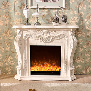 Elegante Chimenea de Madera Tallada de Estilo Moderno, Independiente para Interiores, para Sala de Estar, Hotel, Villa, con Control Remoto, OEM, ODM - Product Image 1