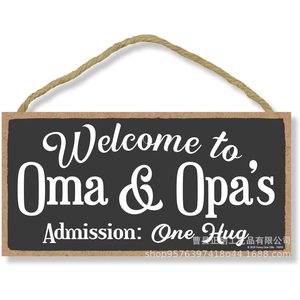 ป้ายไม้ติดผนัง Oma & Opas ขนาด 10x5 นิ้ว ตกแต่งบ้านสไตล์เรียบง่าย รูปทรงสี่เหลี่ยมผืนผ้า สีน้ำตาล ป้ายไม้เนื้อแข็งสำหรับติดประตู - Product Image 4
