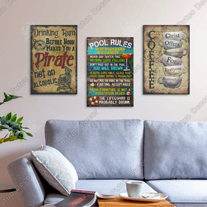 Affiche Métallique Vintage Personnalisée avec Système d'Adhésion Magnétique, Décoration Murale en Étain pour Salon et Chambre à Coucher - Product Image 3
