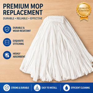 Recharge de tête de balai serpillère en tissu non tissé blanc premium, super absorbant, en tissu synthétique, pour nettoyage de sols industriels - Product Image 1
