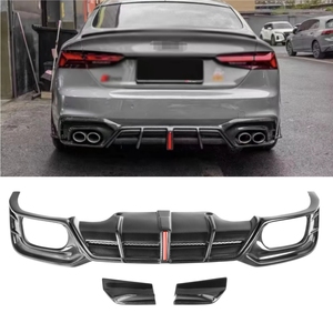 Diffuseur de pare-chocs arrière en fibre de carbone véritable style A avec éclairage LED pour Audi A5 S5 B9.5 2021-IN A5 S5 - Product Image 1