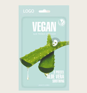 แผ่นมาส์กหน้าว่านหางจระเข้วีแกนสำหรับผู้หญิง บำรุงผิวชุ่มชื้น ฟื้นฟู บำรุงผิวให้เรียบเนียน ผ่อนคลาย สงบ ผลิตภัณฑ์ความงามสไตล์เกาหลี ODM OEM - Product Image 1