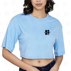 Camiseta Deportiva Holgada de Spandex Elástico para Mujer, Personalizada, con Hombros Caídos, Impresión Digital de Alta Calidad, Top Corto - Product Image 5