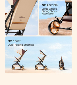 Cochecito Weilebao Kinderwagen Stroller One Fold, el Mejor Cochecito Ligero Plegable Automático, de Aleación de Aluminio, con Ruedas 360° - Product Image 5