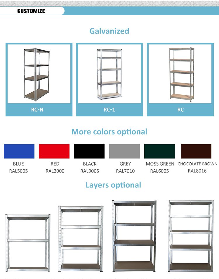 Light Duty Laboratory Storage Racks Galvanized 5 Tier Boltless Shelving Unit MDF