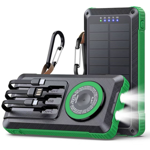 QYPB-507 Banque d'alimentation solaire étanche 3 câbles 20000mAh Panneau solaire portable avec lumière LED PD22.5W - Product Image 3