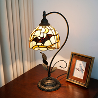 Lampe de table créative d'Halloween, chauves-souris noires, lampe de chevet en verre teinté, style Tiffany, feuilles métalliques, lampe de bureau pour la maison, le bureau, le bar