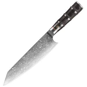 سكين الشيف الدمشقي 8 بوصة VG10 67 طبقة يدوية مزورة من الفولاذ المقاوم للصدأ سكاكين مطبخ احترافية سكين كيريتسوكي