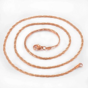 Collier chaîne en acier inoxydable à la mode, motif vague, poli miroir, inaltérable, bijoux pour hommes et femmes - Product Image 4