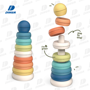 Bioplastic Toys Stacking Ring Tower Wheat Stalk Stacking Toys for Kids Early Educational Color Cognition 8PCS
