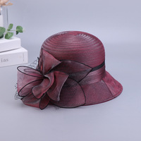 Topi Matahari Wanita Jaring Tipis 100% Katun Gaya Nelayan Pinggiran Lebar Musim Panas Desain Eropa Amerika Pola Solid 48-50cm Lingkar Kepala Sutra