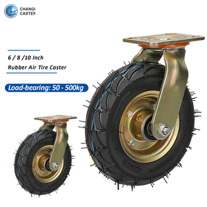 Şişme evrensel tekerlek <span class=keywords><strong>6</strong></span>/ 8 /10 inç hava lastik kauçuk Caster kasnak arabası sessiz ağır tekerlek - Product Image 6