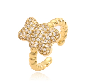 Cincin berlapis emas hiasan perhiasan <span class=keywords><strong>Saudi</strong></span> kustom desain wanita <span class=keywords><strong>18K</strong></span> batu Cz hewan lucu modis - Product Image 2