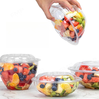 Boîte de conditionnement en plastique transparente pour salade, avec couvercle, logo personnalisé, en PET haute transparence, pour salade de légumes frais