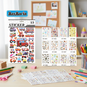 Serie ZML, Confezione da 12 Adesivi di Carta con Cartoni Animati, Decorativi per Bambini e Lavoretti, Forma Personalizzata, Fornitura all'Ingrosso dalla Cina - Product Image 3