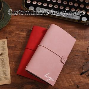 Carnet de notes A6 vintage avec sangle, carnet de voyage pour tamponner les billets de bord, logo personnalisable imprimable, carnets promotionnels - Product Image 3