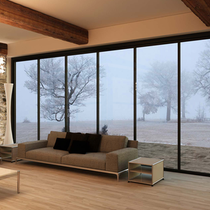 ประตูบานเฟี้ยมอลูมิเนียมแบบบางกรอบกระจกสั่งทำพิเศษสำหรับบ้านพักตากอากาศ - Product Image 5