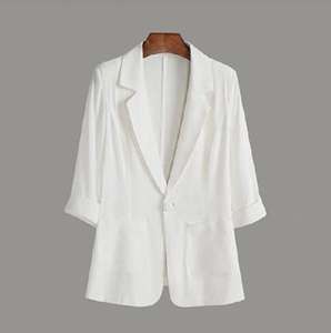 Vestito sottile di <span class=keywords><strong>cotone</strong></span> e lino per le donne in primavera e in estate 2024 nuovo stile casual alla moda <span class=keywords><strong>giacca</strong></span> di piccole dimensioni - Product Image 5