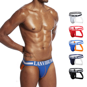Direkt vom Hersteller: Komfortable U-Form-Pouch Jockstraps, Mittelhohe Boxershorts aus Nylon-Spandex, Herren-Unterwäsche, Herren-Bikini-<span class=keywords><strong>Jockstrap</strong></span> - Product Image 2