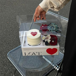 Bolsas de papel de pvc transparente para flores, bolsa de transporte de regalo con <span class=keywords><strong>arreglo</strong></span> <span class=keywords><strong>floral</strong></span>, rectangular, transparente, ramo de cartón, <span class=keywords><strong>caja</strong></span> de transporte para pasteles y frutas - Product Image 6