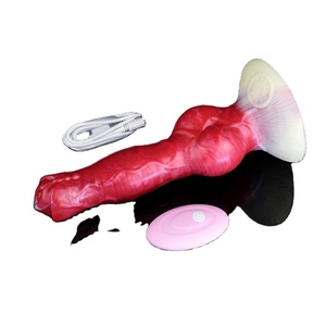 Dildo Vibrador Recargable de Silicona con Forma de Pene de Perro Grande, Dildo de Fantasía Animal, Tapón Anal, Juguetes Sexuales - Product Image 1