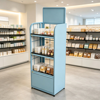 Présentoir de vente au détail en métal OEM/ODM avec armoire, autoportant, logo et couleur personnalisés pour cosmétiques et étagères de magasin de snacks