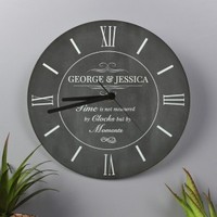 Cadeau de noël design personnalisé, horloge en ardoise murale créative