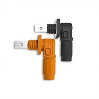 Connecteur de stockage d'énergie à polarité positive/négative, en nylon PA66, en forme de L, avec trous filetés, noir/orange, prise et douille, courant nominal