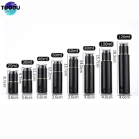 Emballage de cosmétiques en gros, conteneur de bouteilles de Lotion en verre noir givré brillant 30ml 50ml 100ml