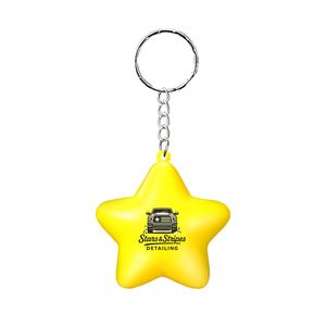 Llavero de Espuma con Forma de Estrella de Cinco Puntas con Logotipo Personalizado, Pelota Antiestrés, Juguete de Descompresión con Colgante e Impresión de Logotipo - Product Image 4