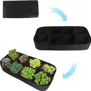 Sac de plantation rectangulaire multi-compartiments en tissu non tissé avec compartiments séparés pour la culture de légumes - Product Image 2