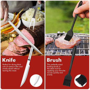 Accesorios para Asar a la Parrilla, Juego de 15 Utensilios de Acero Inoxidable con Bolsa de Transporte, Kit de Parrilla para Acampar al Aire Libre - Product Image 2
