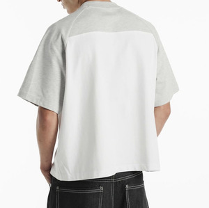 T-shirt Homme Personnalisé Coupe Droite Décontractée en Coton Tricoté 300 g/m² 100 % Coton Manches Courtes Uni Brodé Bicolore Contraste de Couleurs - Product Image 6