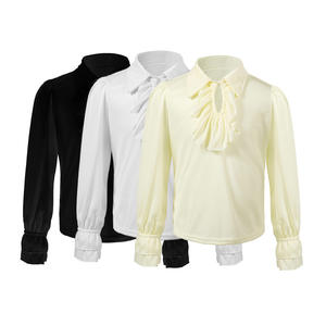 Conjunto de 3 Piezas de Camisa con Volantes, Chaleco y Pantalones de Caballero Pirata Medieval Vampiro para Niños, Disfraces para Halloween, Actuaciones Escénicas, Carnaval y Fiestas de Fantasía - Product Image 3