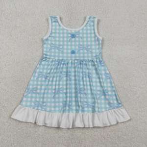 Vestidos de Verano con Estampado Floral y Volantes para Niñas, Estilo Coqueta de Pascua, Nuevos Diseños, Venta al por Mayor, Ropa de Hermana, Bonitos - Product Image 2
