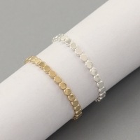 Bagues plates perlées en or 14 carats de qualité supérieure, style bohème, sans ternissement, pour femmes