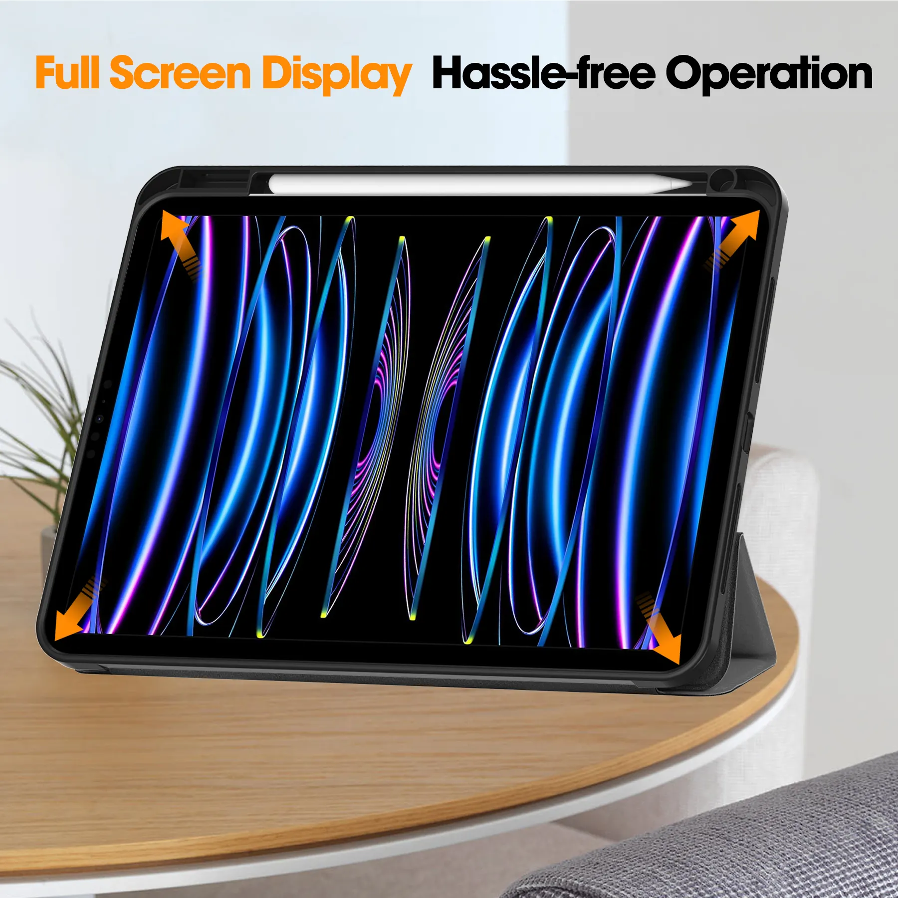 Suitable for iPad Pro 11 2024 11 inch tablet PU protective case with three fold magnetic suction tablet leather case