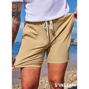 Pantalones cortos informales personalizados para hombre de 5 "/ 7" con cordón de verano de secado rápido para playa, cintura elástica, pantalones cortos deportivos para gimnasio, talla XS, logotipo deportivo - Product Image 6