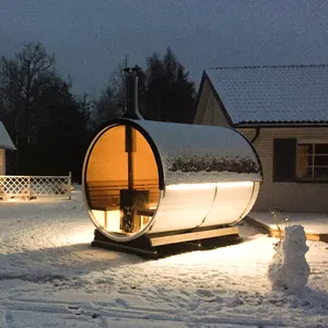Sauna finlandais extérieur de pièce de baril de nouvelle conception avec la pruche/cèdre