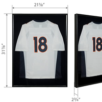 Cadre photo artisanal en MDF et métal avec boîte à ombre en verre pour maillot de sport