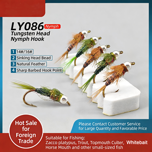 Mosca de pesca con cabeza de tungsteno, tamaño 14 #   16 #   Señuelos de Pesca con Mosca de Color Marrón Oliva, Tipo Sinking Wet Flies, <span class=keywords><strong>para</strong></span> Pesca de Trucha - Product Image 2