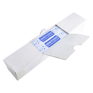 Bandas desinfectantes portátiles ecológicas desechables para asiento de inodoro, impresas en azul, 38x420mm, biodegradables, autoadhesivas, se ajustan a la mayoría de los asientos. - Product Image 4