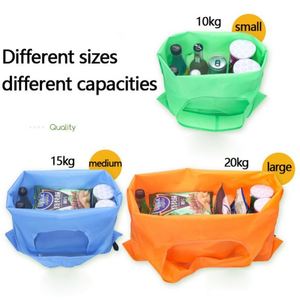 Sac de rangement portable personnalisé en polyester, pliable avec bandoulière, sac de courses réutilisable pour supermarché, pas cher - Product Image 5