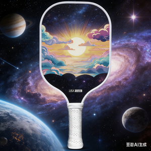 Raquette de pickleball portable en fibre de carbone de haute qualité, approuvée par l'USAPA, avec logo personnalisé, noyau en nid d'abeille, texture texturée, carbone brut - Product Image 1