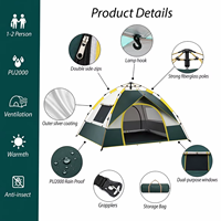 Carpa de Camping Impermeable para Todo Clima, Fácil de Instalar en un Segundo, con Dos Ventanas, Tipo Pop-Up, para Senderismo y Camping, Venta al Por Mayor