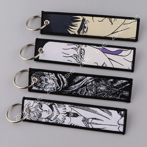 Nouvelles tendances JOJO Anime porte-clés en gros personnalisé brodé porte-clés tissé avec logo dessin animé décorer porte-clés - Product Image 2