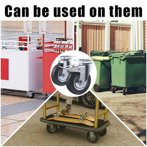 VIMA 3 "3,5" 4 "5" 6,5 "8" 10 "Transport <span class=keywords><strong>Caster</strong></span> Wheel Schwarz Gummi Castor Trolley <span class=keywords><strong>Caster</strong></span> Wheel Hersteller Industrial <span class=keywords><strong>Caster</strong></span> - Product Image 3